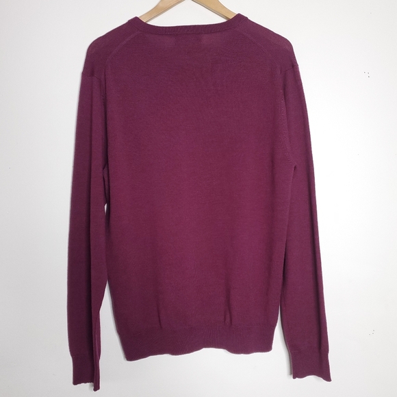 Bonobos Mens Slim Fit Sweater Extra Fine Merino Wool Size XL Burgundy Preppy Top - Picture 9 of 9